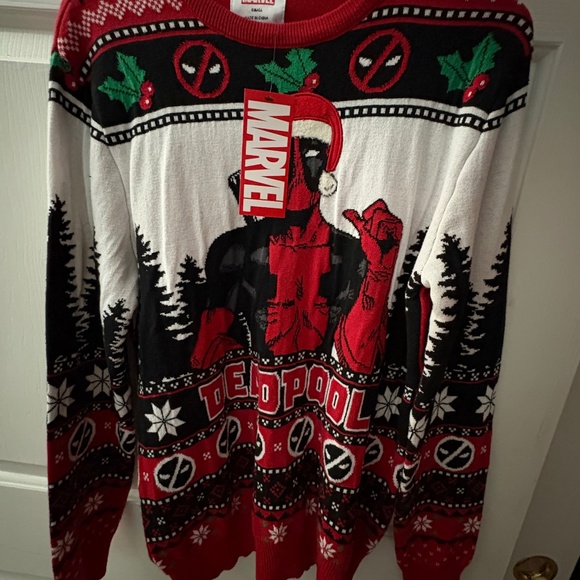 Marvel Deadpool Christmas Sweater - Picture 1 of 2